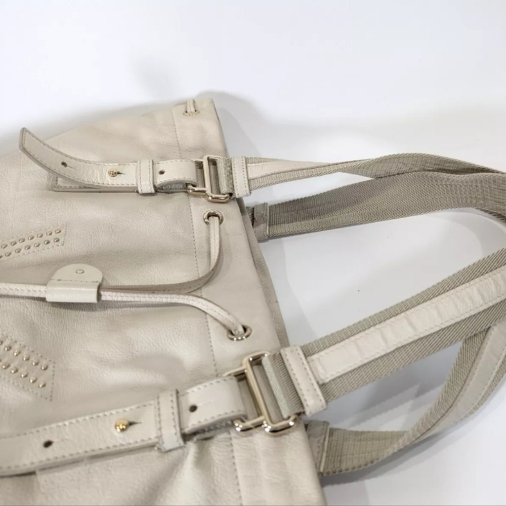 YSL 🔥 Rare 🔥 Leather Kahala Studded Cream Tote Bag, Large! - Picture 4 of 12